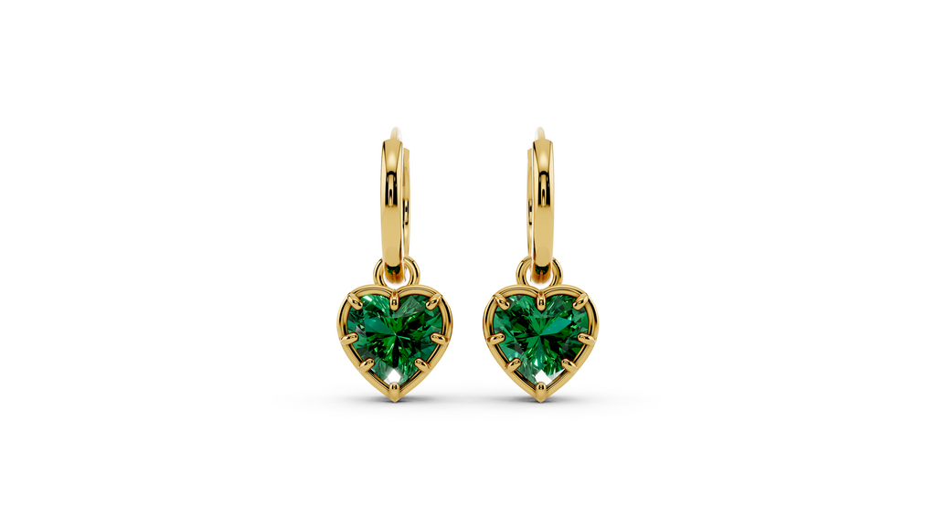 Green Drop Hoop Earrings