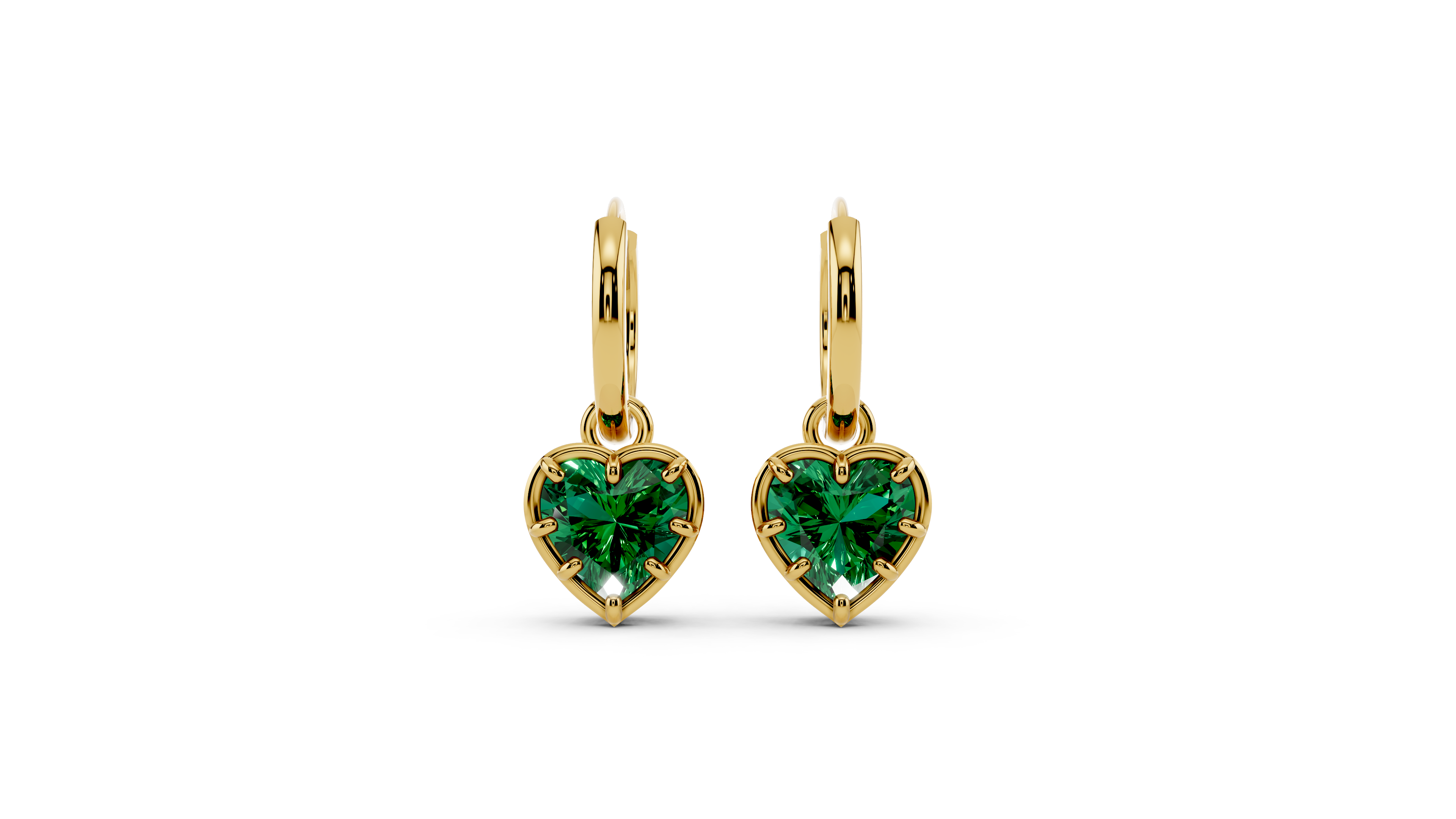Green Drop Hoop Earrings
