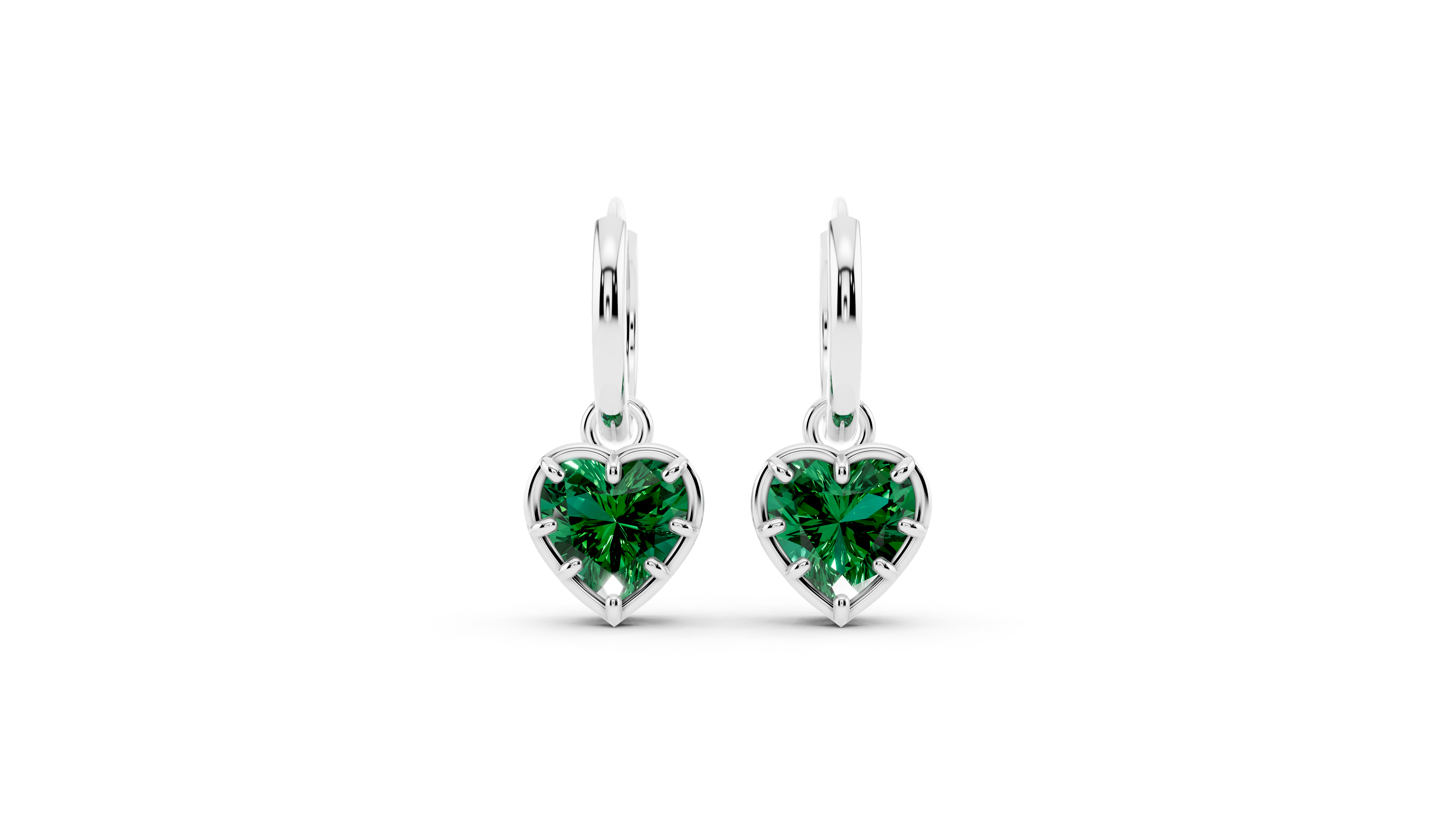 Green Drop Hoop Earrings