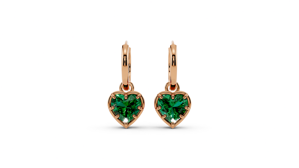Green Drop Hoop Earrings