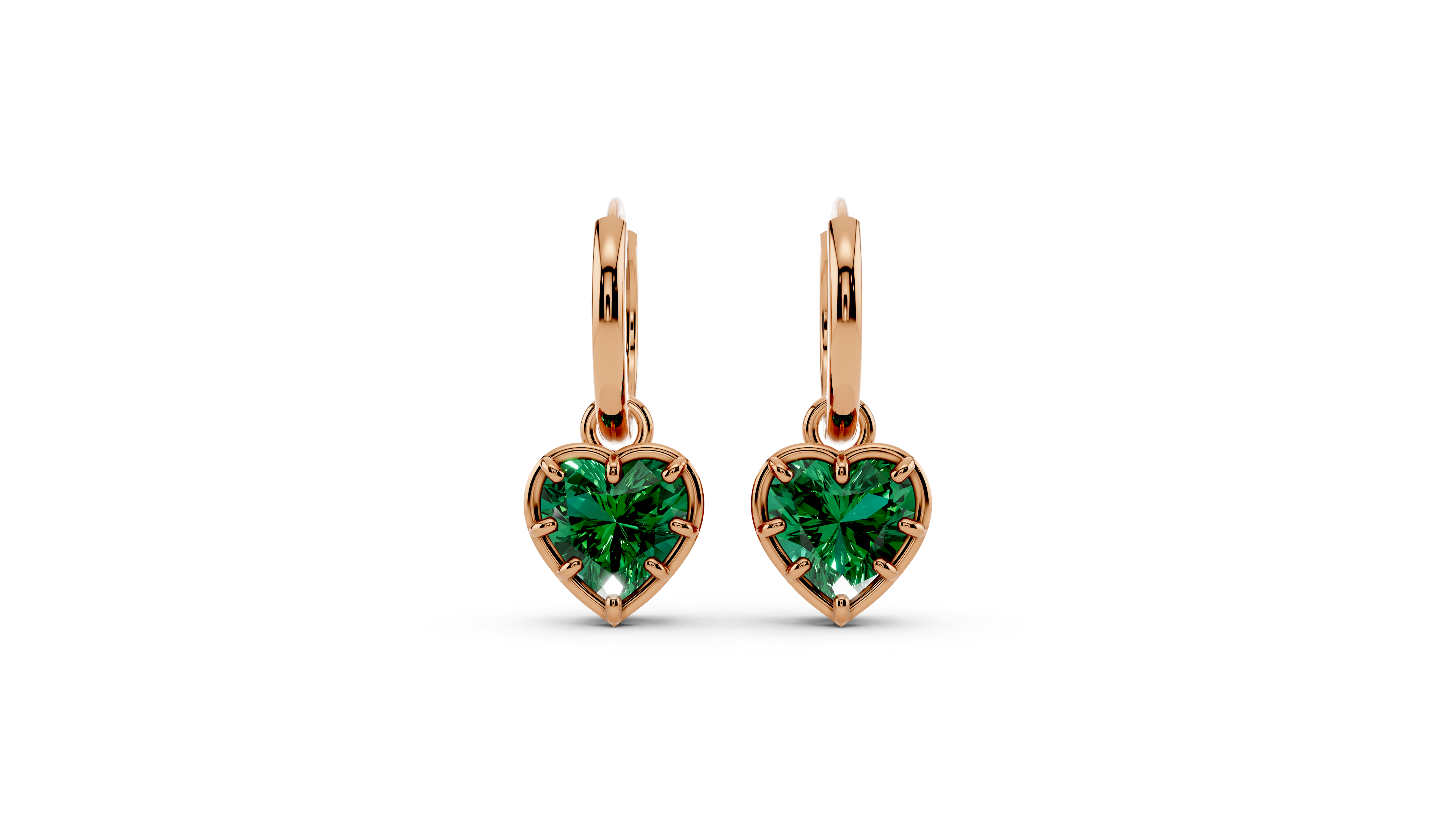 Green Drop Hoop Earrings