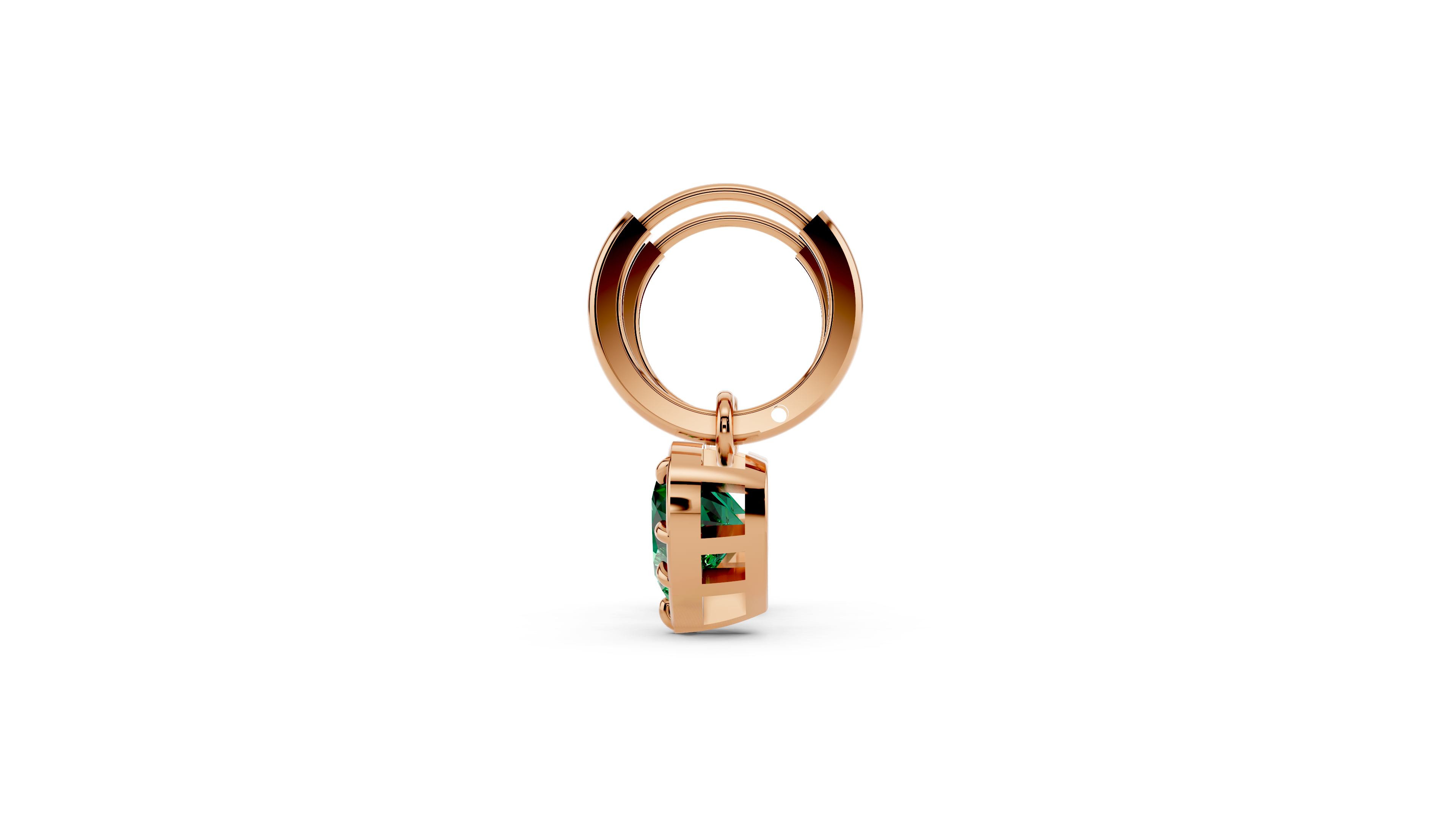 Green Drop Hoop Earrings