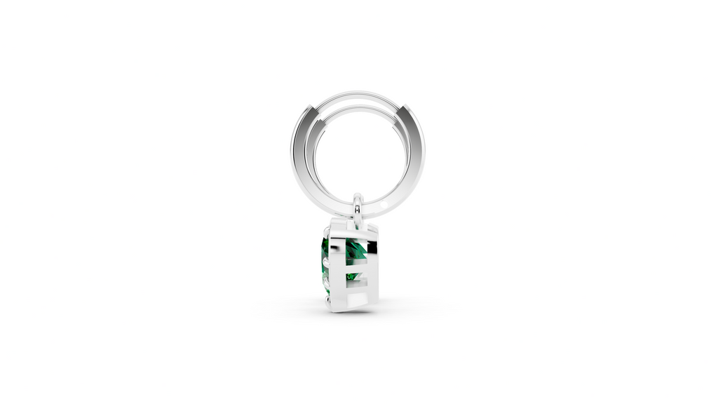 Green Drop Hoop Earrings