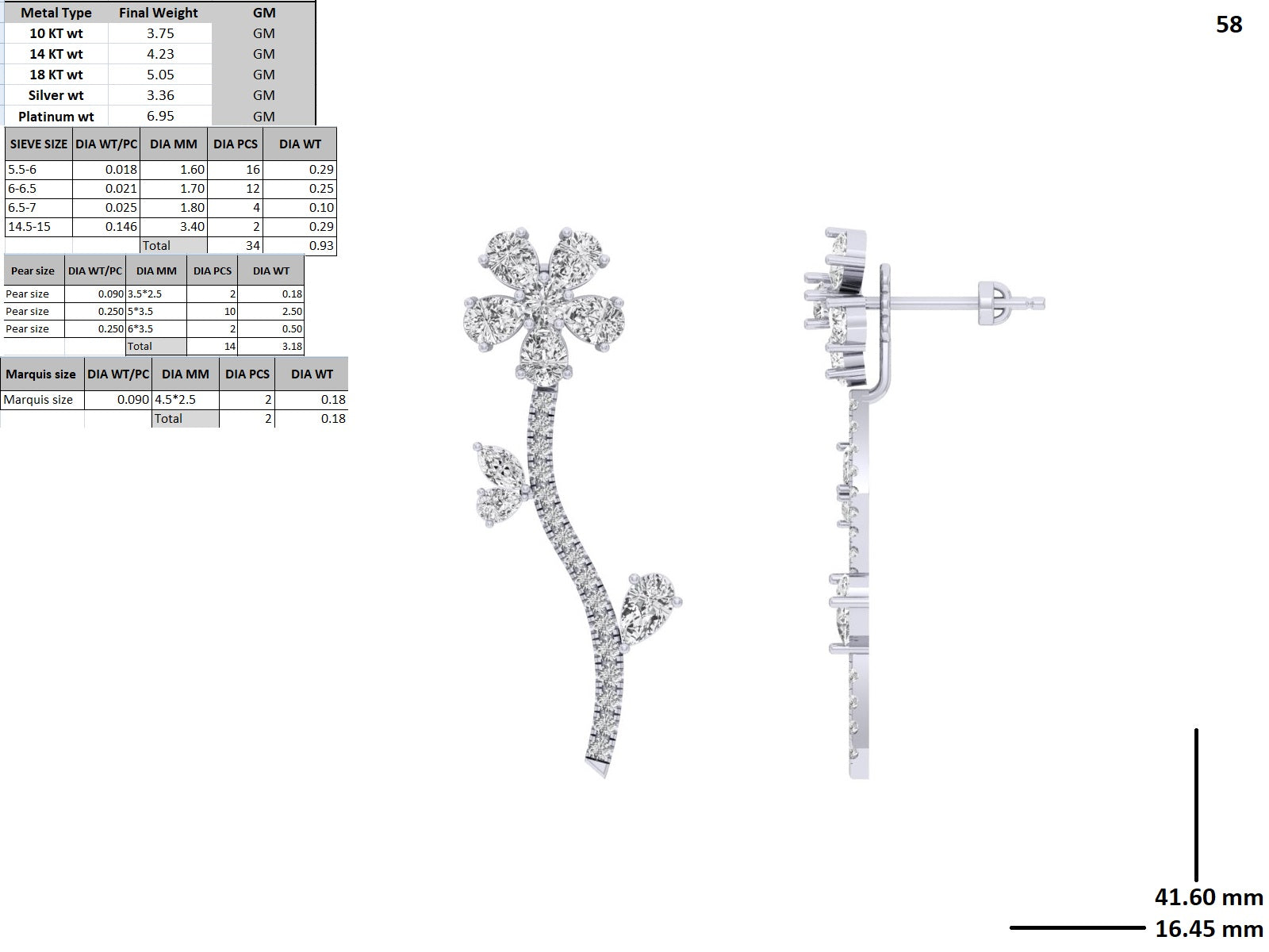 Floral Drop Earrings