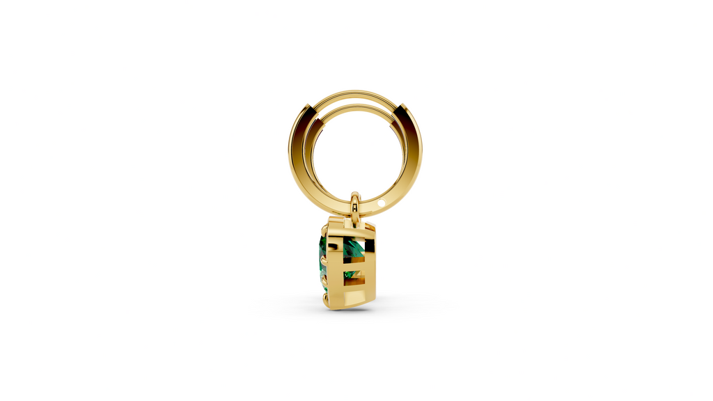 Green Drop Hoop Earrings