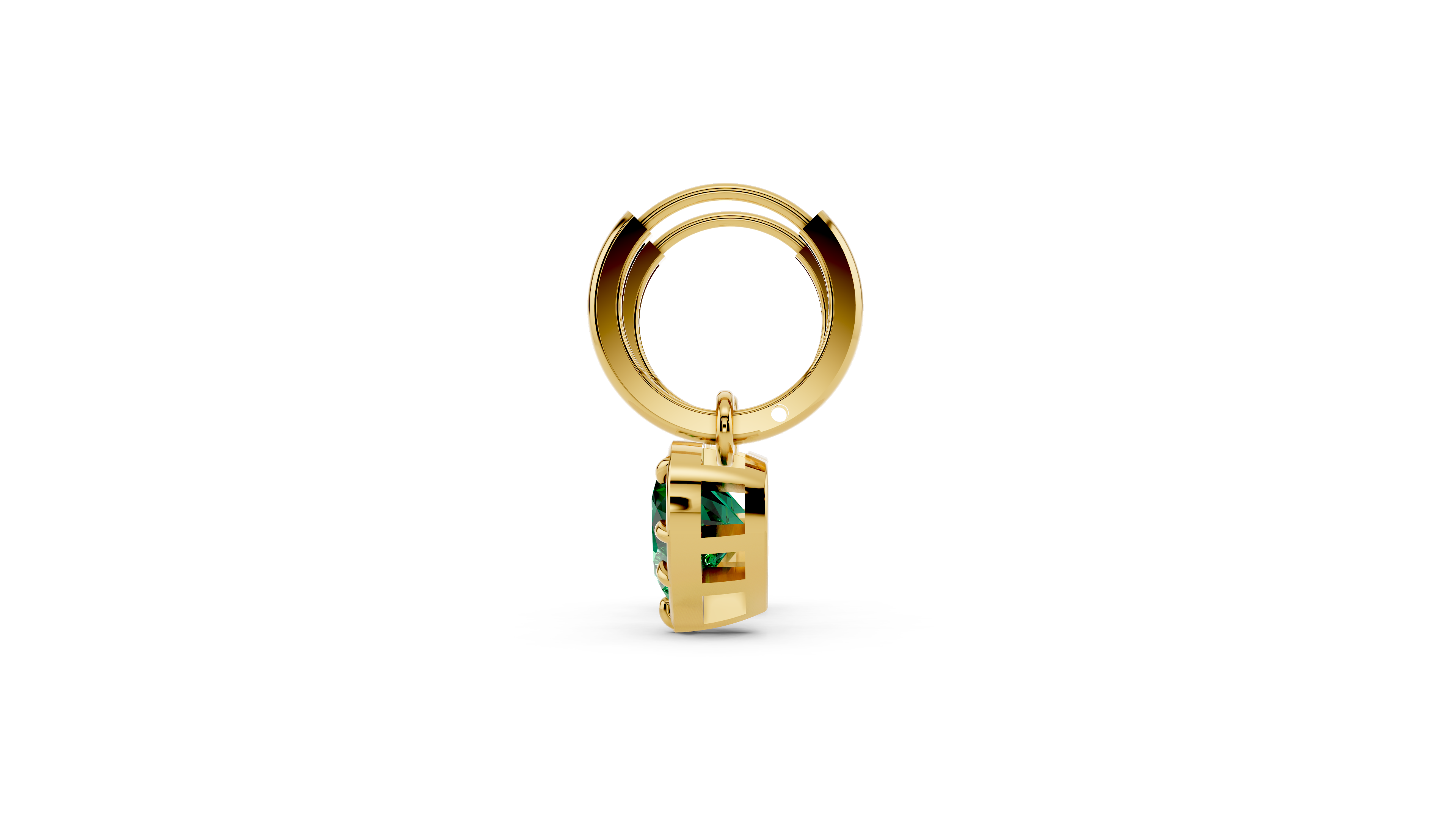 Green Drop Hoop Earrings