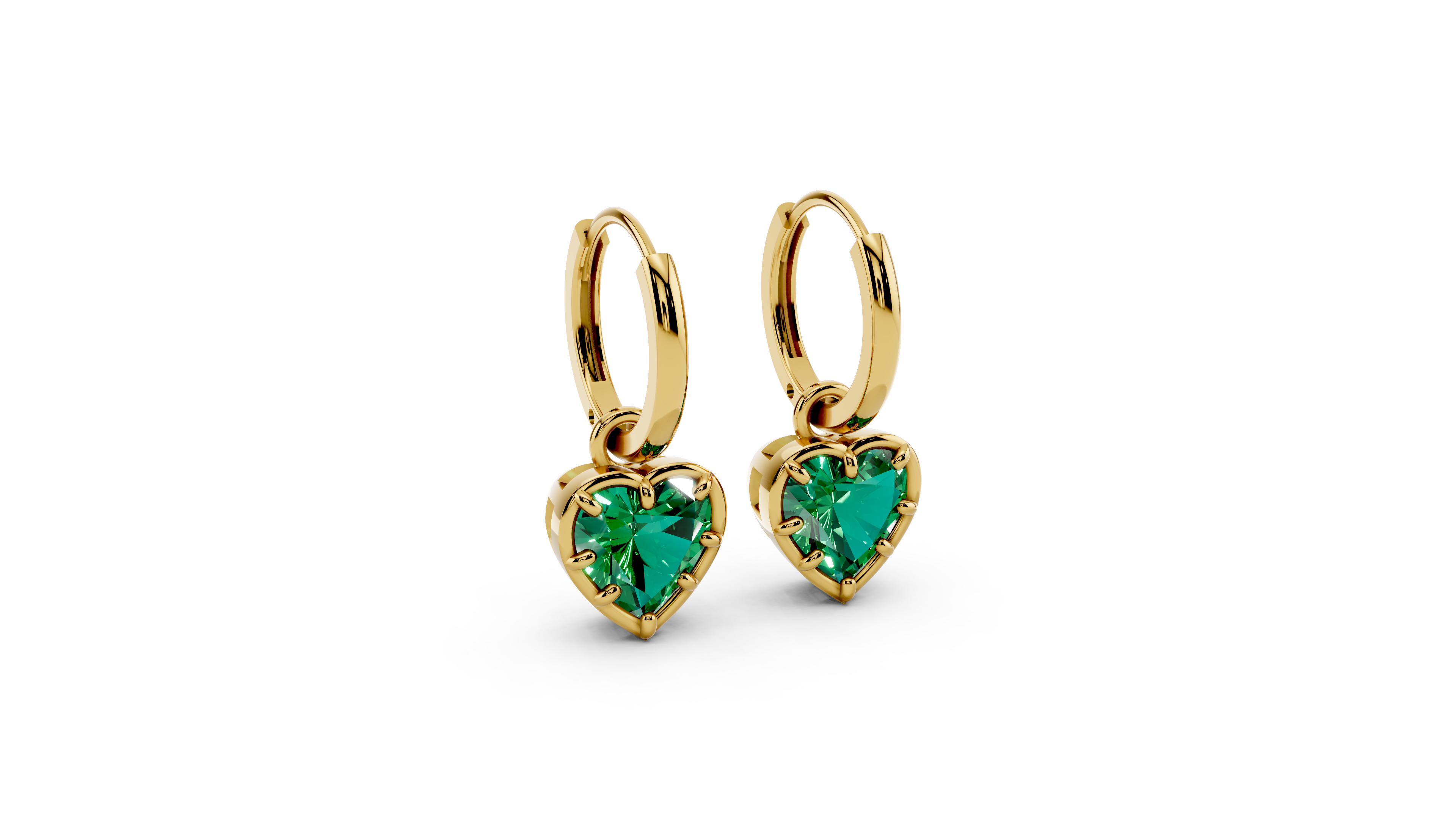Green Drop Hoop Earrings