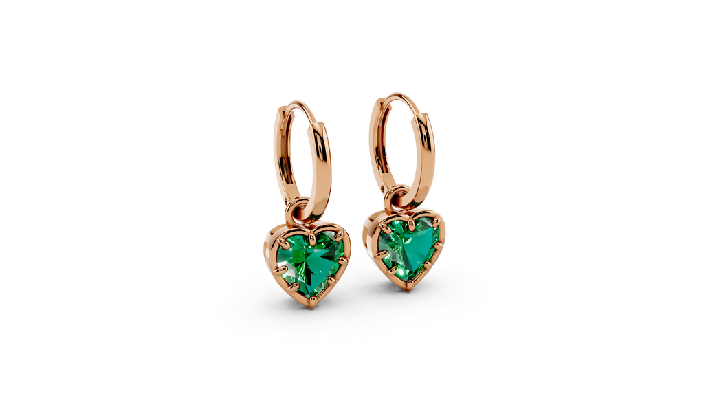 Green Drop Hoop Earrings