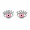 92.5 Silver Evil Eye Stud Earrings for Women