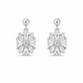 92.5 Silver Crystal Snowflake Drop Earrings
