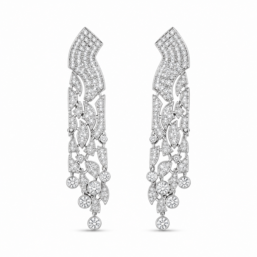 92.5 Silver Celestial Cascade Luxe Earrings
