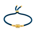 Deep Blue Gold-Tone Sparkling Charm Rakhi Bracelet