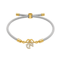 Silver Grey Om Charm Gold-Tone Rakhi Bracelet