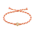Silver Red & White Classic Stone Charm Rakhi