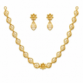 Elegant Gold Filigree Floral Necklace Set with Matching Earrings