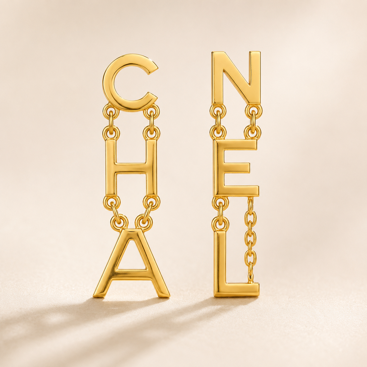 Luxury Gold-Tone Letter Drop Earrings for Women – Designer Alphabet Statement Earrings