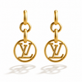 Luxury Gold-Tone Monogram Circle Drop Earrings for Women