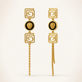 Luxury Lion Medallion Geometric Tassel Drop Earrings for Women