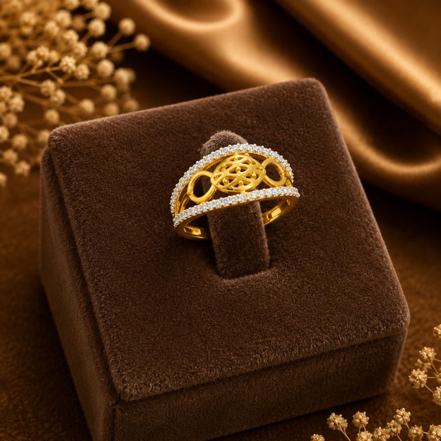 Aurelia Diamond Filigree Gold Ring