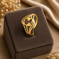 Twin Hearts Gold Ring
