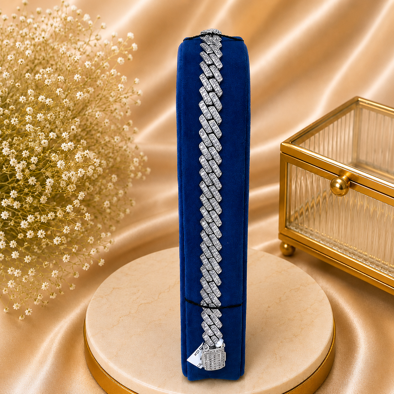 92.5       Silver Iced Cuban Link Bracelet