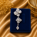 92.5 sliver Floral Crystal Drop Brooch