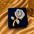 92.5 sliver Rose Crystal Brooch