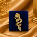 92.5 sliver golden Dragon Crystal Brooch