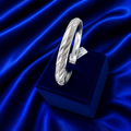 92.5 Silver Leaf Pattern Bangle Bracelet