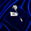 92.5 Silver Crystal Horse Head Stick Brooch Pin