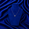 92.5 Silver Double Heart Pendant Necklace