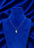 Silver Crystal Flower Pendant Necklace