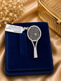 Crystal Tennis Racket Pendant