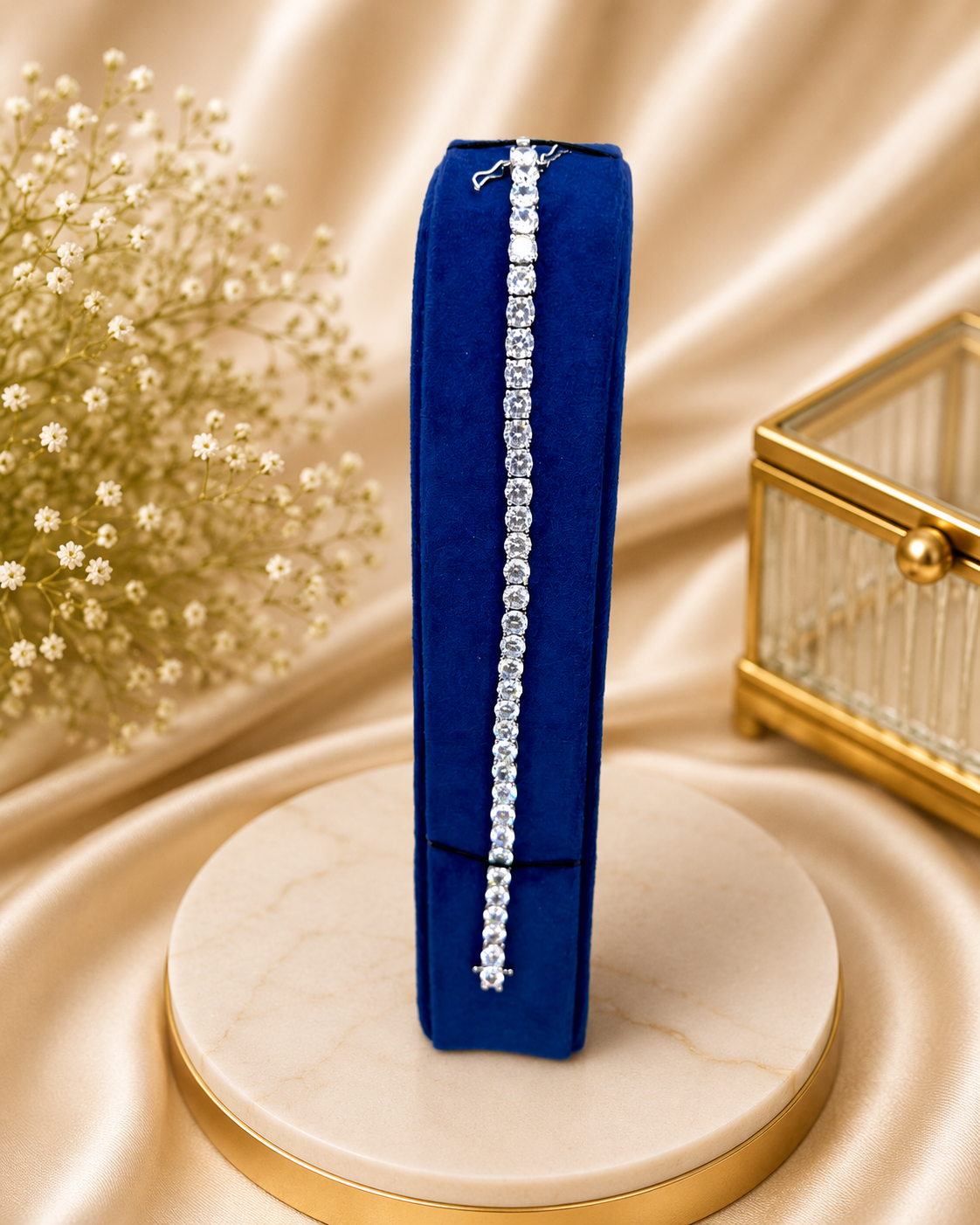 Silver Bracelet with Premium Zircon Stones