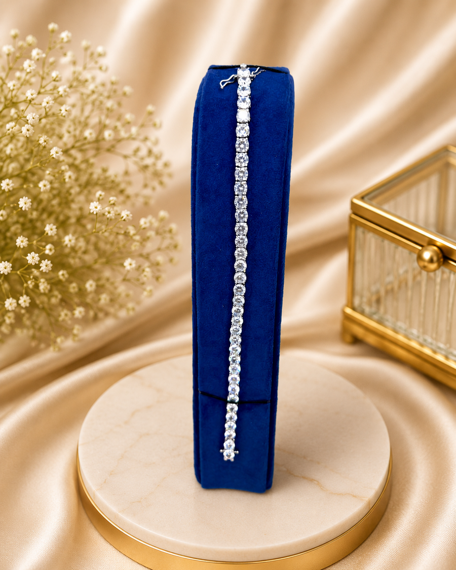 Silver Bracelet with Premium Zircon Stones