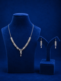 Silver Leaf Cascade Necklace & Earrings Set
