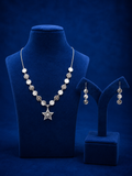 Celestial Spark Silver Necklace & Earrings Set