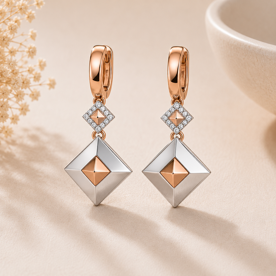 Aurora Prism Dual Tone Earrings