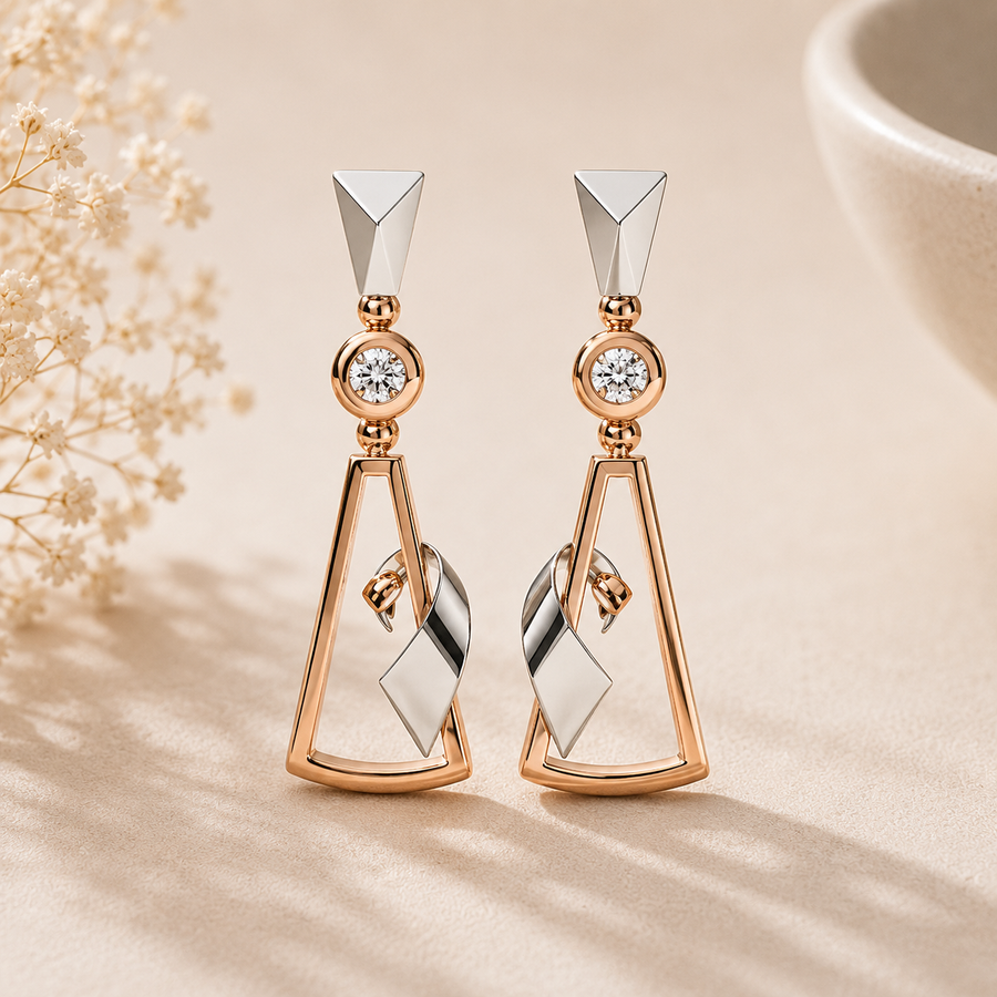 Elysian Prism Dual Tone Earrings