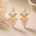 Auric Arrow Tri-Tone Statement Earrings