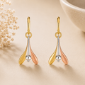 Trinity Petal Dual Tone Drop Earrings