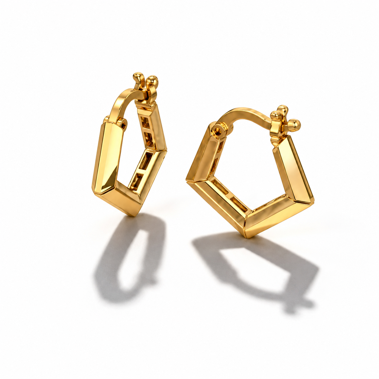 Luxe Edge Geometric Gold Hoops