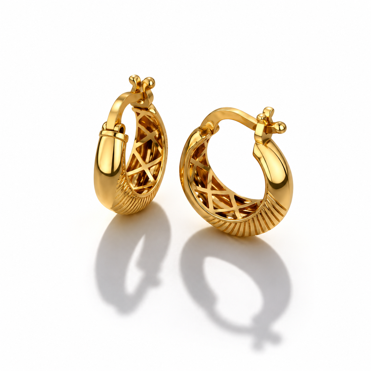 Royal Weave Gold Hoop Earrings