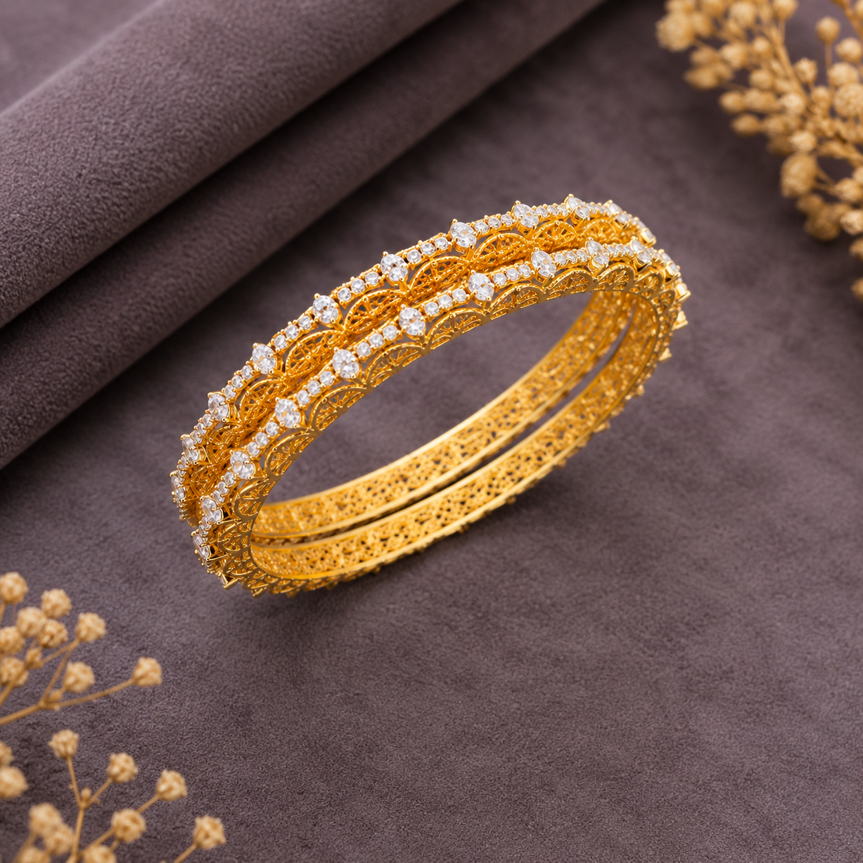 Regal Radiance Diamond Bangles