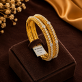 Dual-Layer Gold and Diamond Bangle
