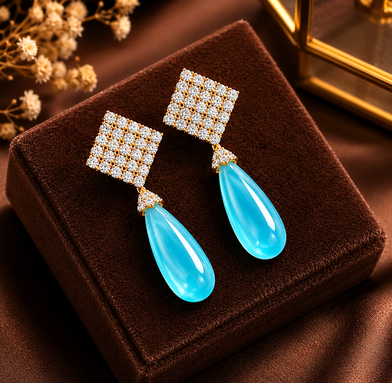 Royal Azure Luxe Drop Earrings