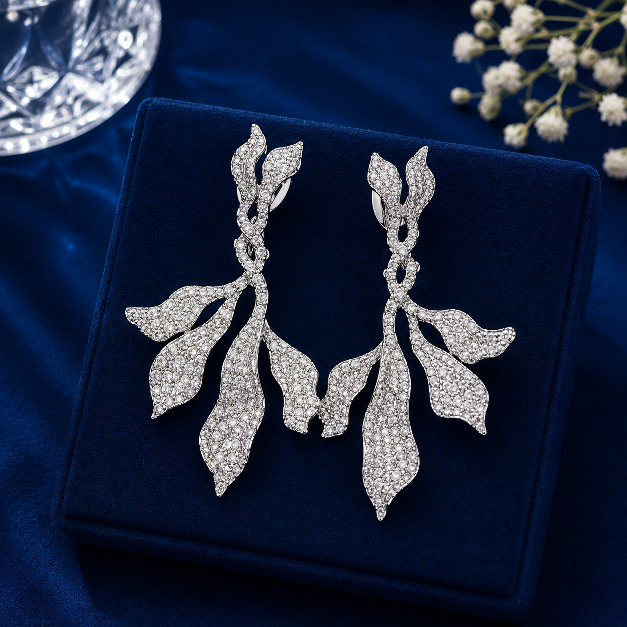 Silver Vine Luxe Statement Earrings