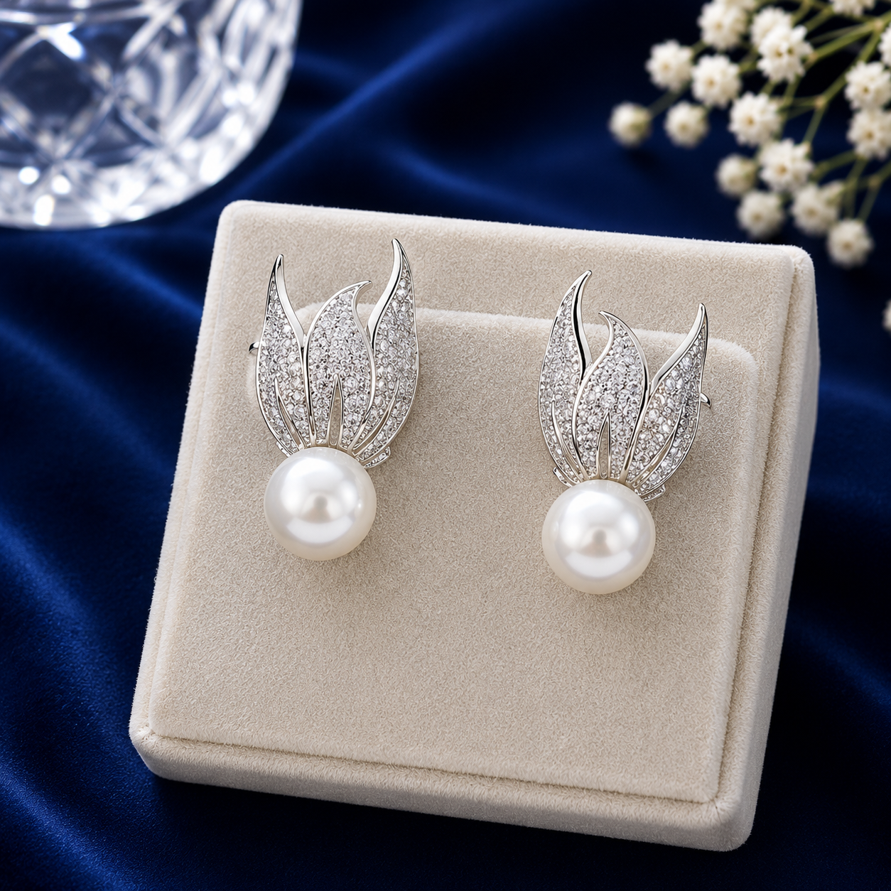 Pearl Flame Luxe Stud Earrings