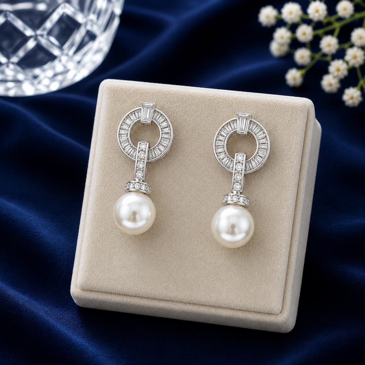 Pearl Orbit Luxe Drop Earrings