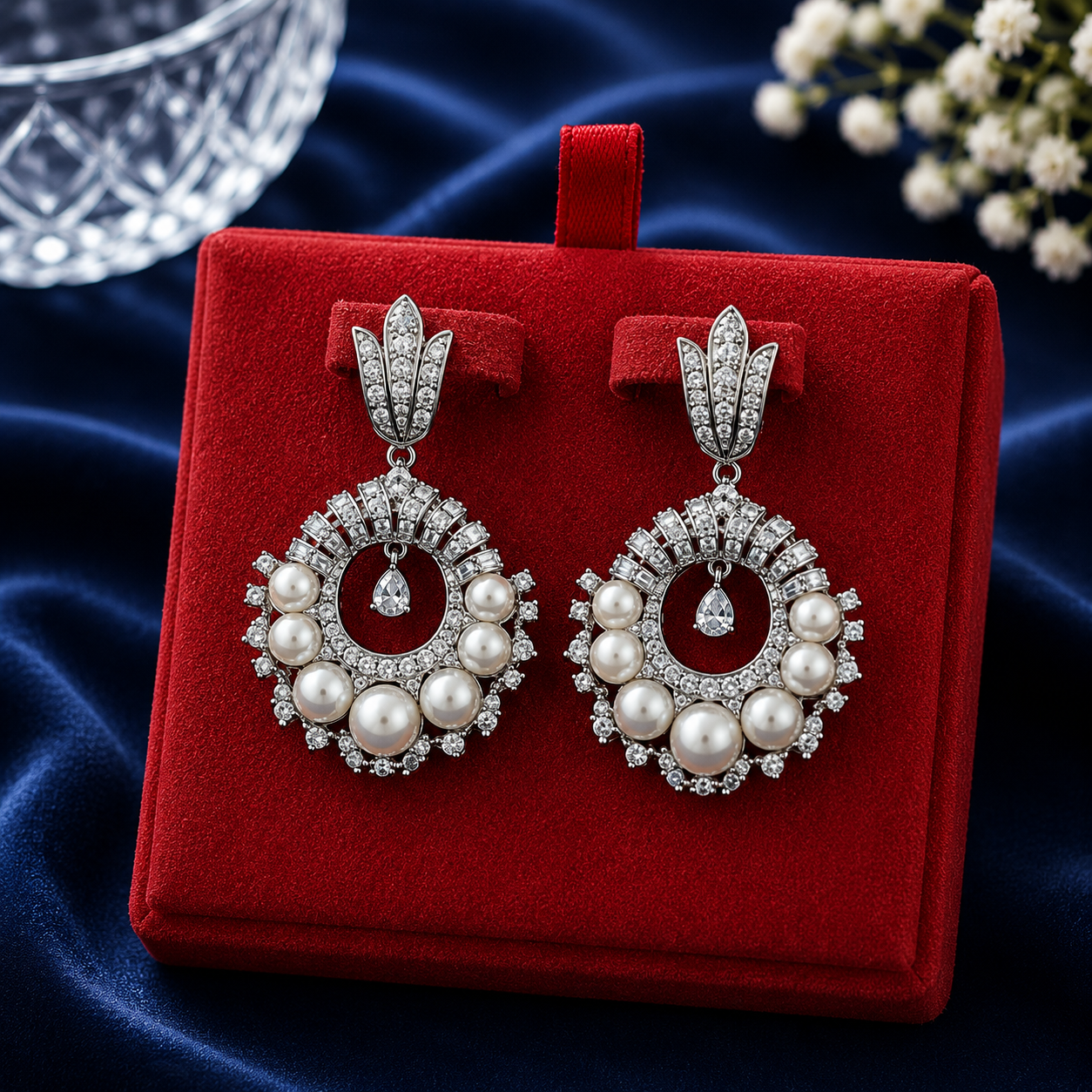 Pearl Halo Royale Earrings